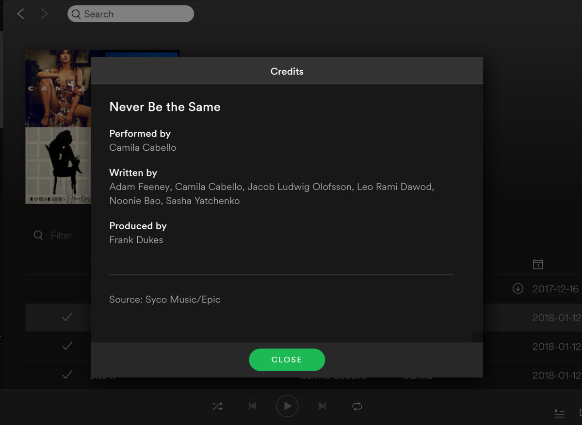 Spotify desktop app screen small laptop